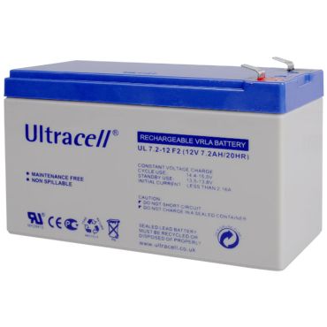 Μπαταρίες μολύβδου Ultracell 12V 7.2Ah F2
