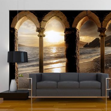 Self-adhesive photo wallpaper - Castle on the beach