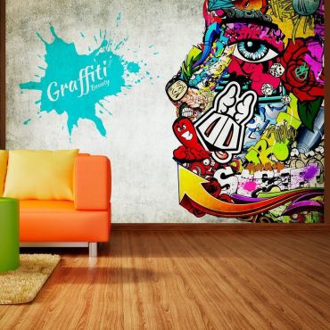 Αυτοκόλλητη φωτοταπετσαρία - Graffiti beauty