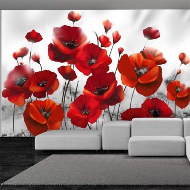 Self-adhesive photo wallpaper - Poppies in the Moonlight
