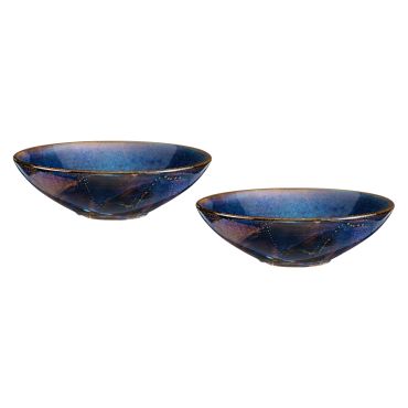 Set of 2 plates deep blue soup
