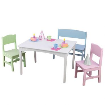 Τραπεζαρία KidKraft Nantucket Table with Bench & 2 Chair Set