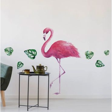 Διακοσμητικά αυτοκόλλητα τοίχου Tropical Flamingos L