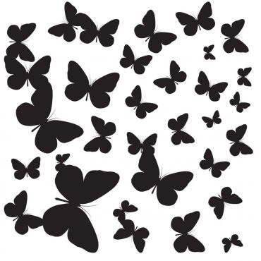 Διακοσμητικά αυτοκόλλητα τοίχου Butterflies Silhouettes Ango