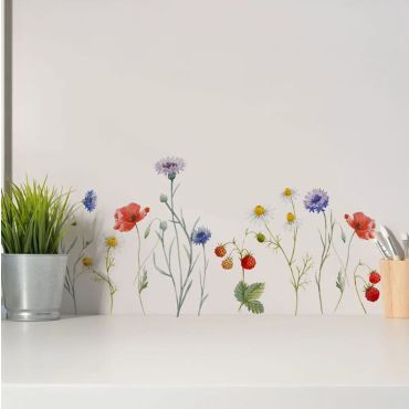 Decorative wall stickers Field Flowers S