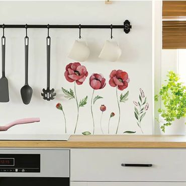 Decorative wall stickers Poppies S