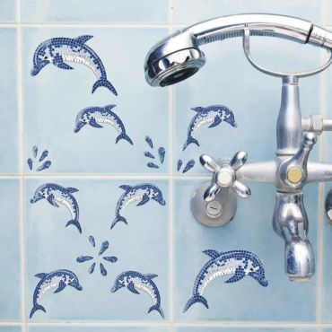 Embossed wall stickers Dolphins