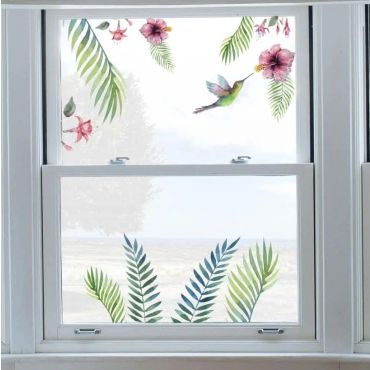 Decorative glass stickers Tropical Flowers