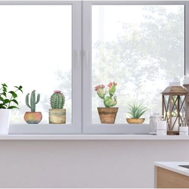 Decorative glass stickers Cactus S