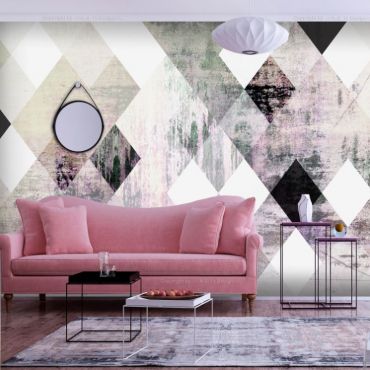 Self-adhesive photo wallpaper - Rhombic Chessboard (Pink)