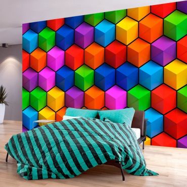 Self-adhesive photo wallpaper - Colorful Geometric Boxes