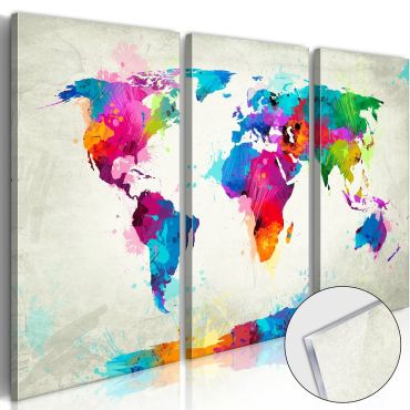 Πίνακας σε ακρυλικό γυαλί - World Map: An Explosion of Colours [Glass]