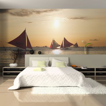 Wallpaper - sailing boats - sunset
