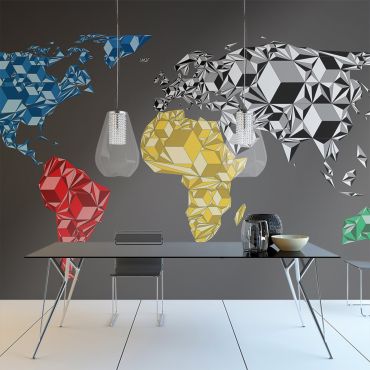 Φωτοταπετσαρία - Map of the World - colorful solids