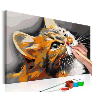 DIY canvas painting - Red Cat  60x40