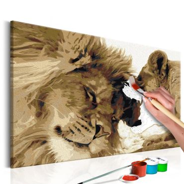 Πίνακας για να τον ζωγραφίζεις - Lions In Love 60x40