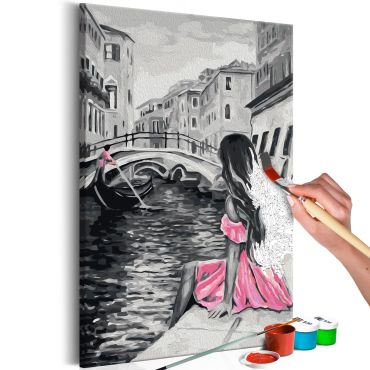 Πίνακας για να τον ζωγραφίζεις - Venice (A Girl In A Pink Dress) 40x60