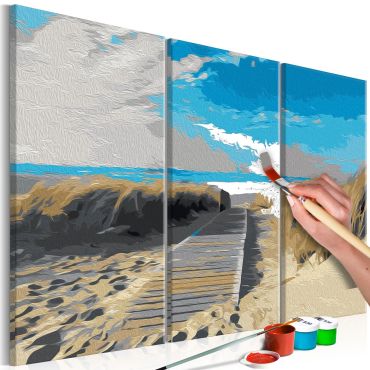 Πίνακας για να τον ζωγραφίζεις - Beach (Blue Sky) 60x40
