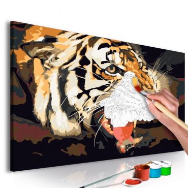 DIY canvas painting - Tiger Roar 60x40