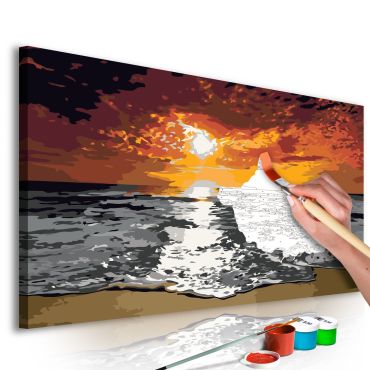 DIY canvas painting - Sea (Sky In Flames) 80x40