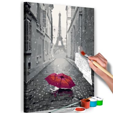 DIY canvas painting - Paris (Red Umbrella) 40x60