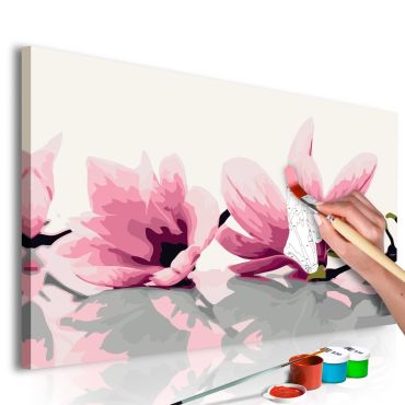 DIY canvas painting - Magnolia (White Background) 60x40