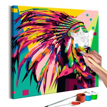 DIY canvas painting - Native American (Plume) 40x40