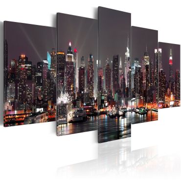 Canvas Print - Manhattan at night 200x100