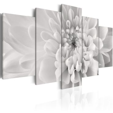 Canvas Print - Dahlia flower in grey shades