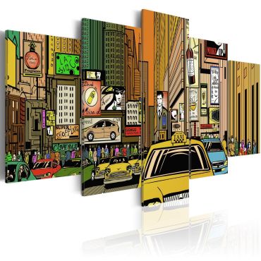 Πίνακας - The streets of New York City in cartoons