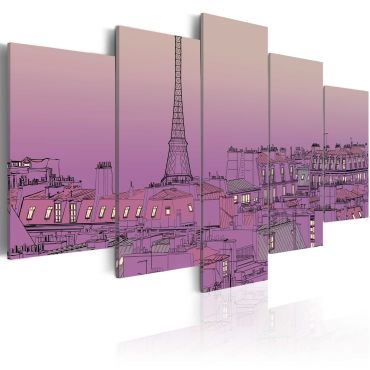 Canvas Print - Lavender sunrise over Paris