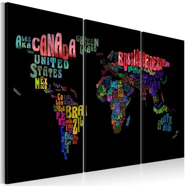 Canvas Print - Names of countries - triptych