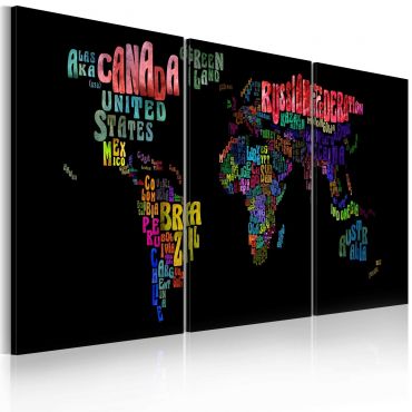Canvas Print - Text map of the World