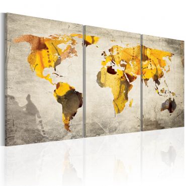 Canvas Print - Yellow continents