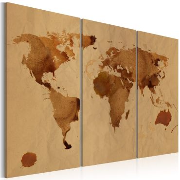 Πίνακας - The World painted with coffee - triptych