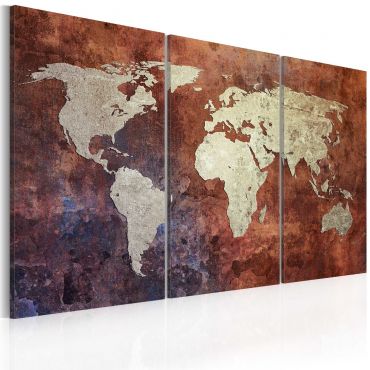 Πίνακας - Rusty map of the World - triptych