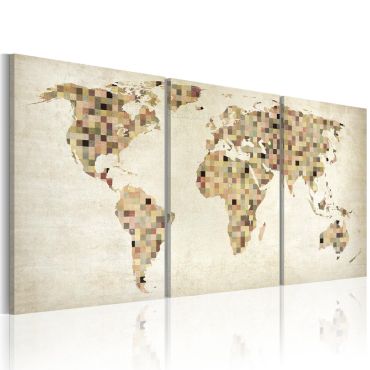 Canvas Print - The World map - squares