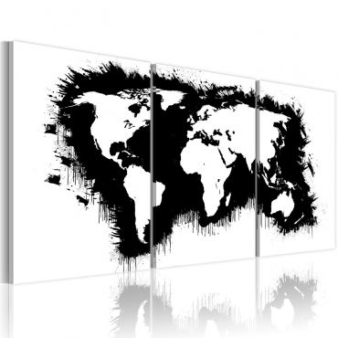 Canvas Print - The World map in black-and-white
