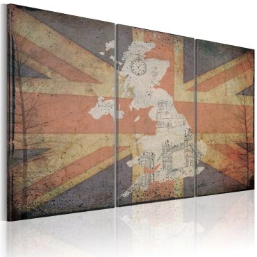 Canvas Print - Map of Great Britain - triptych