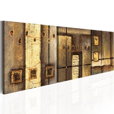 Handmade painting - Gold composition 150x50