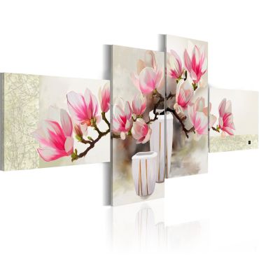 Χειροποίητα ζωγραφισμένος πίνακας - Fragrance of magnolias 100x45
