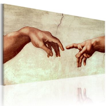 Handmade painting - The creation of Adam: fragment of painting 120x60