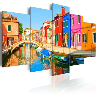 Canvas Print - Waterfront in rainbow colors