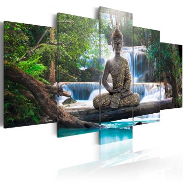 Πίνακας - Buddha and waterfall