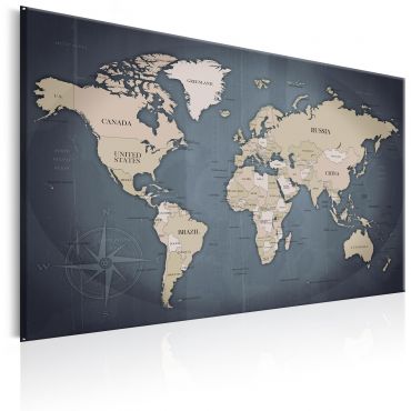 Canvas Print - World Map: Shades of Grey
