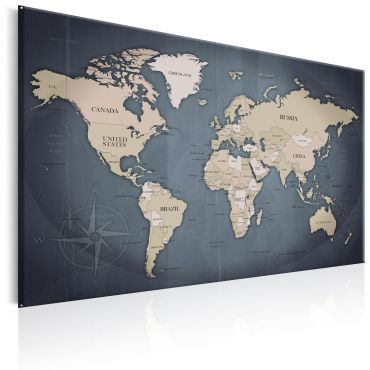 Canvas Print - World Map: Shades of Grey