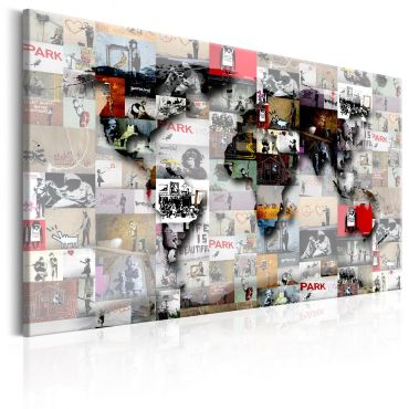 Canvas Print - Map: Banksy inspiration