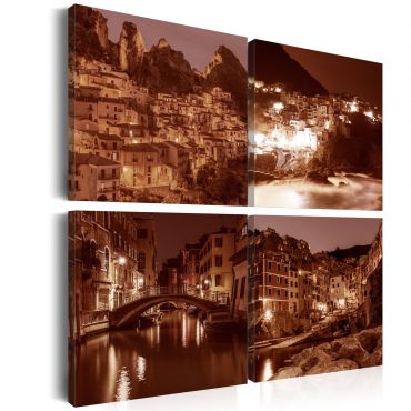 Canvas Print - Italian Towns (Sepia)