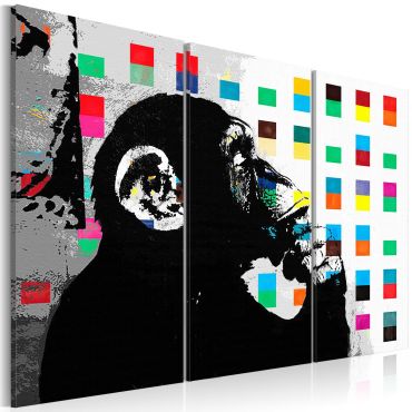 Canvas Print - The Thinker Monkey by Banksy