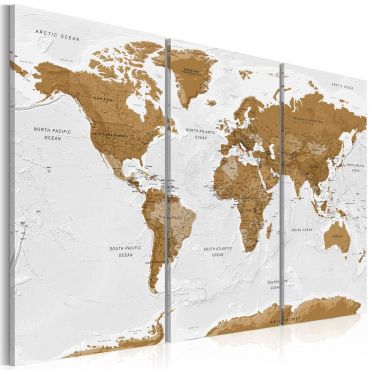 Canvas Print - World Map: White Poetry